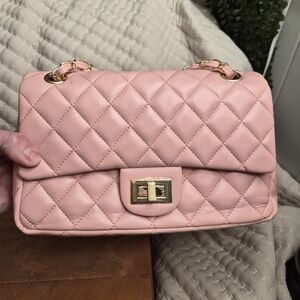 PINK Quilted Leather Crossbody Bag